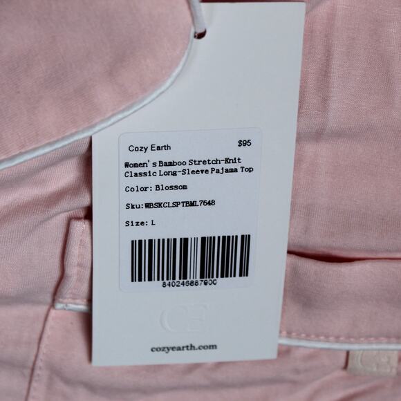 Cozy Earth Pajama Set Womens Large Bamboo Pink Button Front Sleepwear - Picture 4 of 8